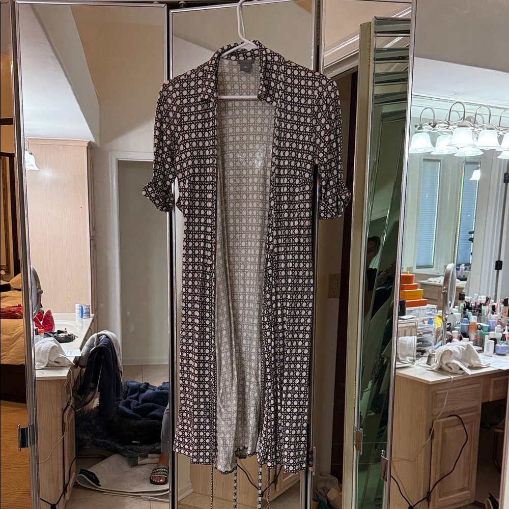 Ann Taylor Brown and White Mini Dress